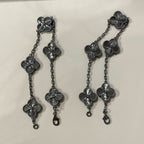 ¡®Imperial¡¯CLOVER 5 MOTIF BLACK BRACELET