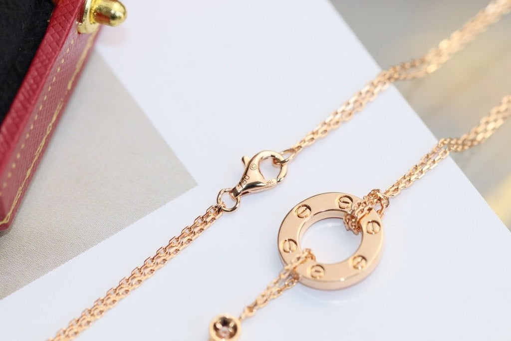 ¡®Imperial¡¯LOVE NECKLACE ADJUSTABLE ROSE GOLD 2 DIAMOND