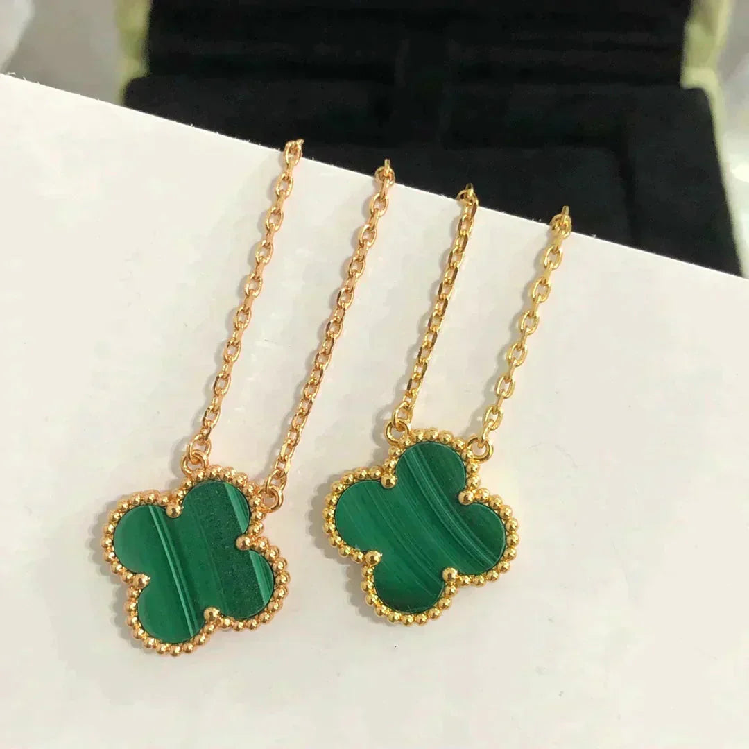 ¡®Imperial¡¯CLOVER 15MM MALACHITE SINGLE FLOWER  NECKLACE
