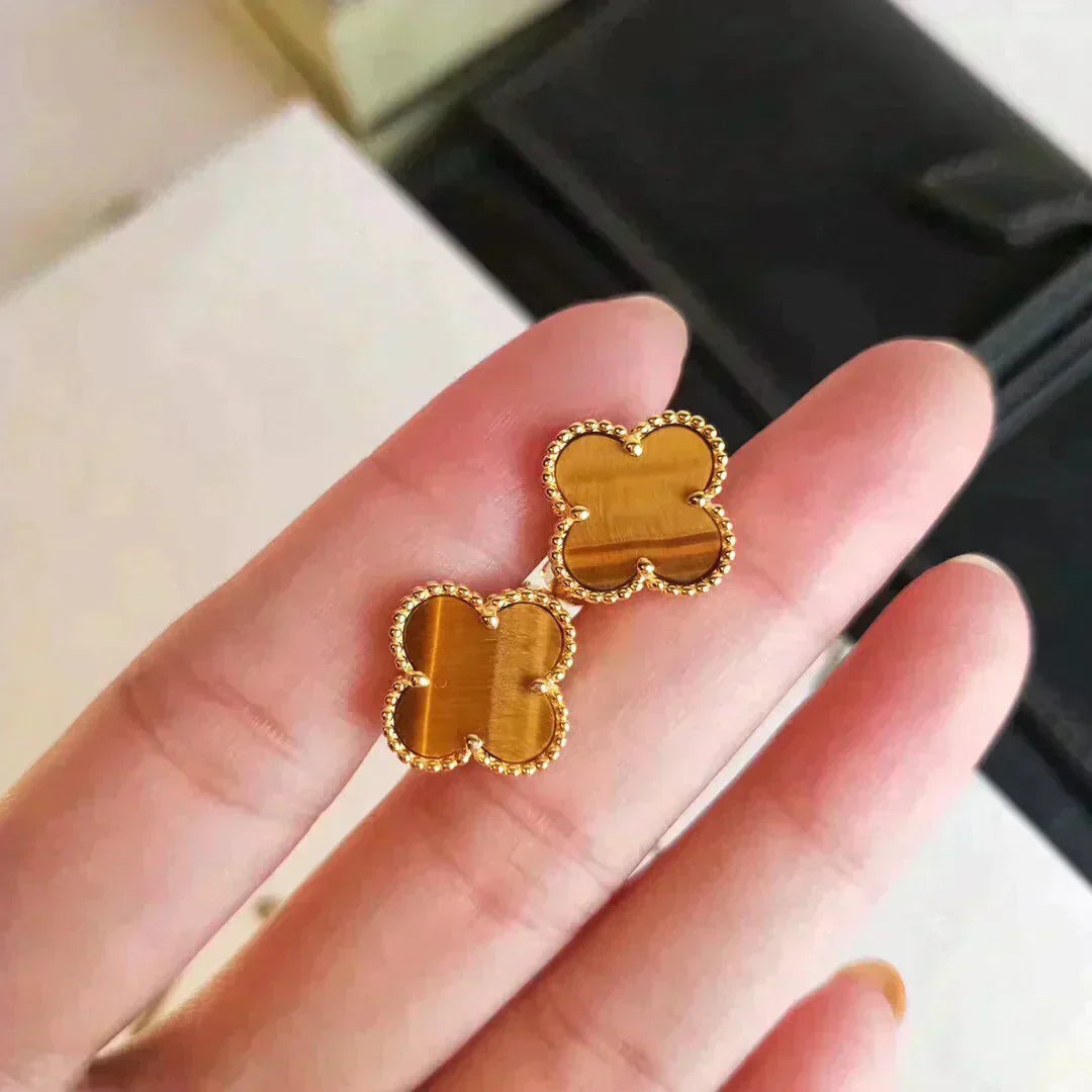 ¡®Imperial¡¯CLOVER MEDIUM 1 MOTIFS TIGER EYE EARRINGS