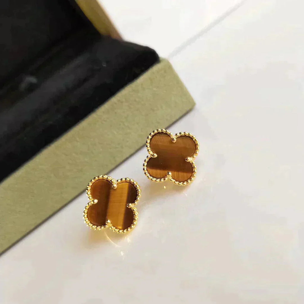 ¡®Imperial¡¯CLOVER MEDIUM 1 MOTIFS TIGER EYE EARRINGS