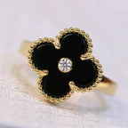 ¡®Imperial¡¯CLOVER ONYX RING GOLD DIAMOND