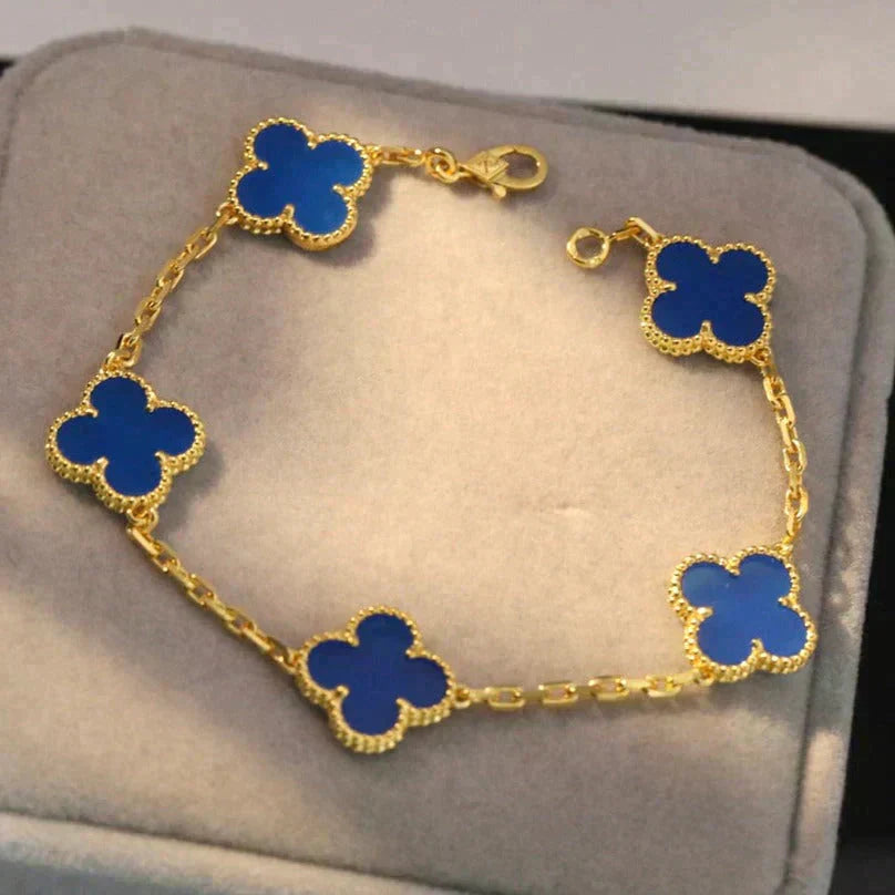 [Imperial]New CLOVER 5 MOTIF BLUE AGATE BRACELET COLLECTION