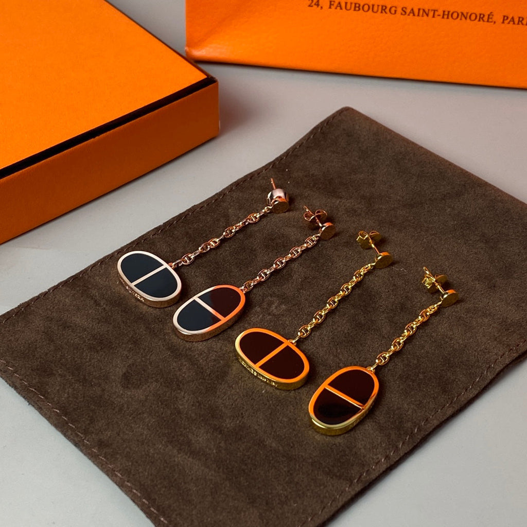 ¡®Imperial¡¯CHAINE VERSO BLACK CERAMIC EARRINGS