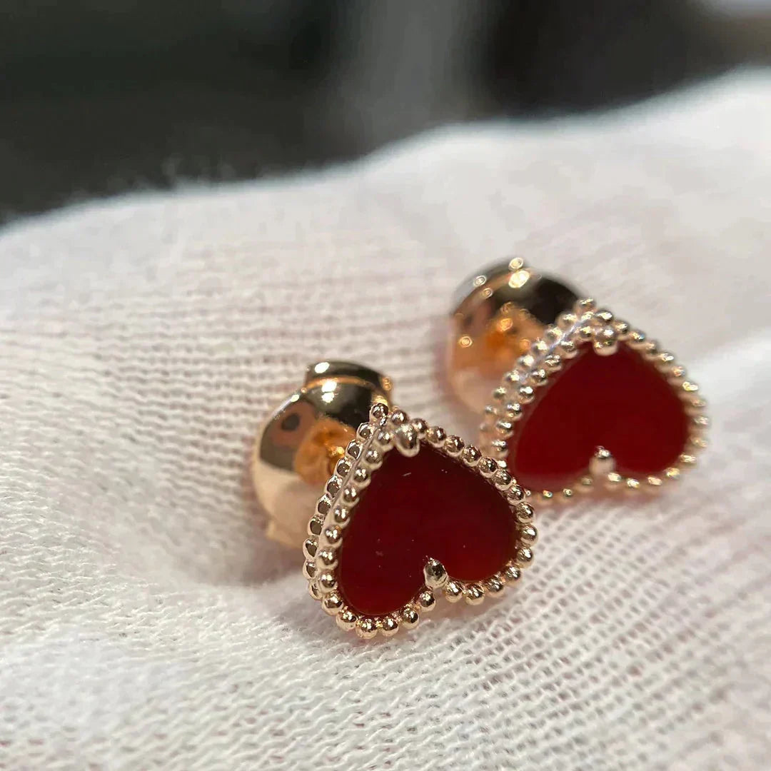 ¡®Imperial¡¯HEART CARNELIAN STUD EARRINGS