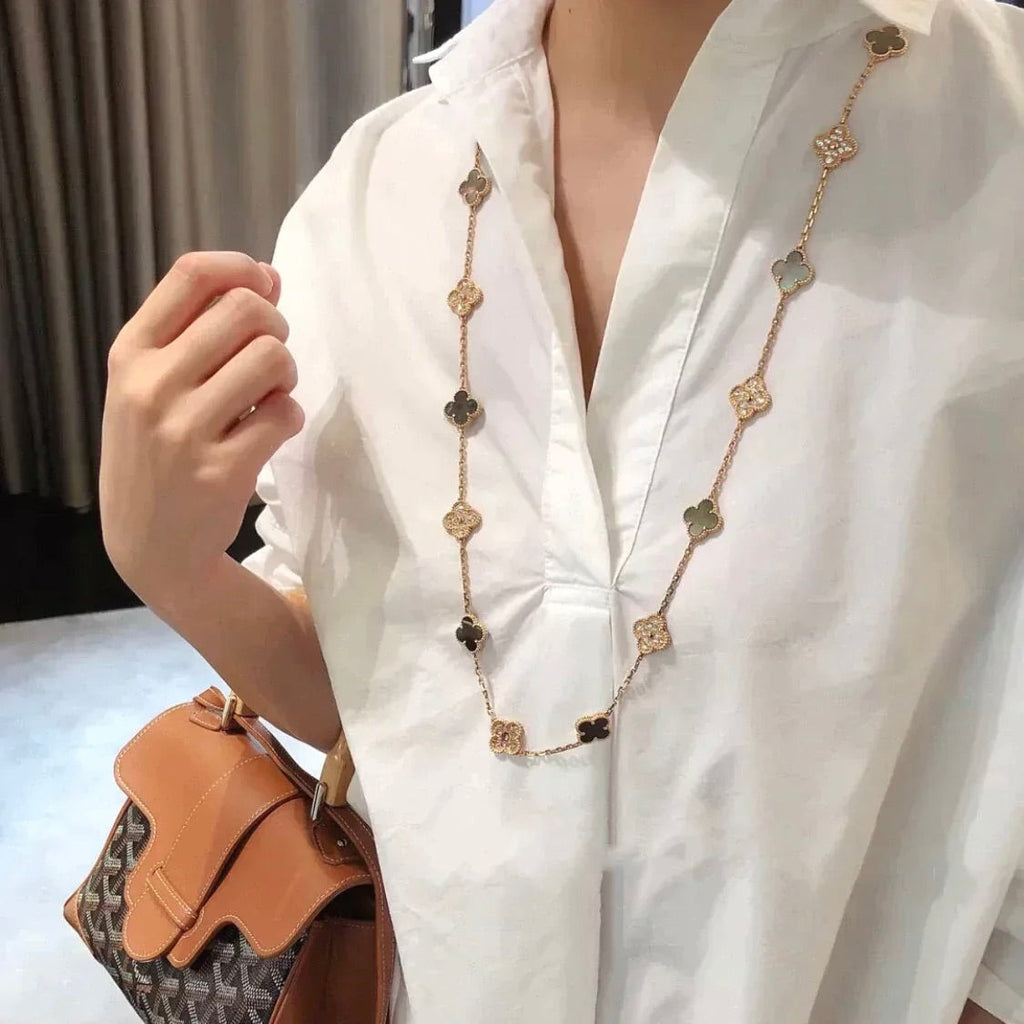 ¡®Imperial¡¯CLOVER 20 MOTIFS DARK MOP DIAMOND  NECKLACE