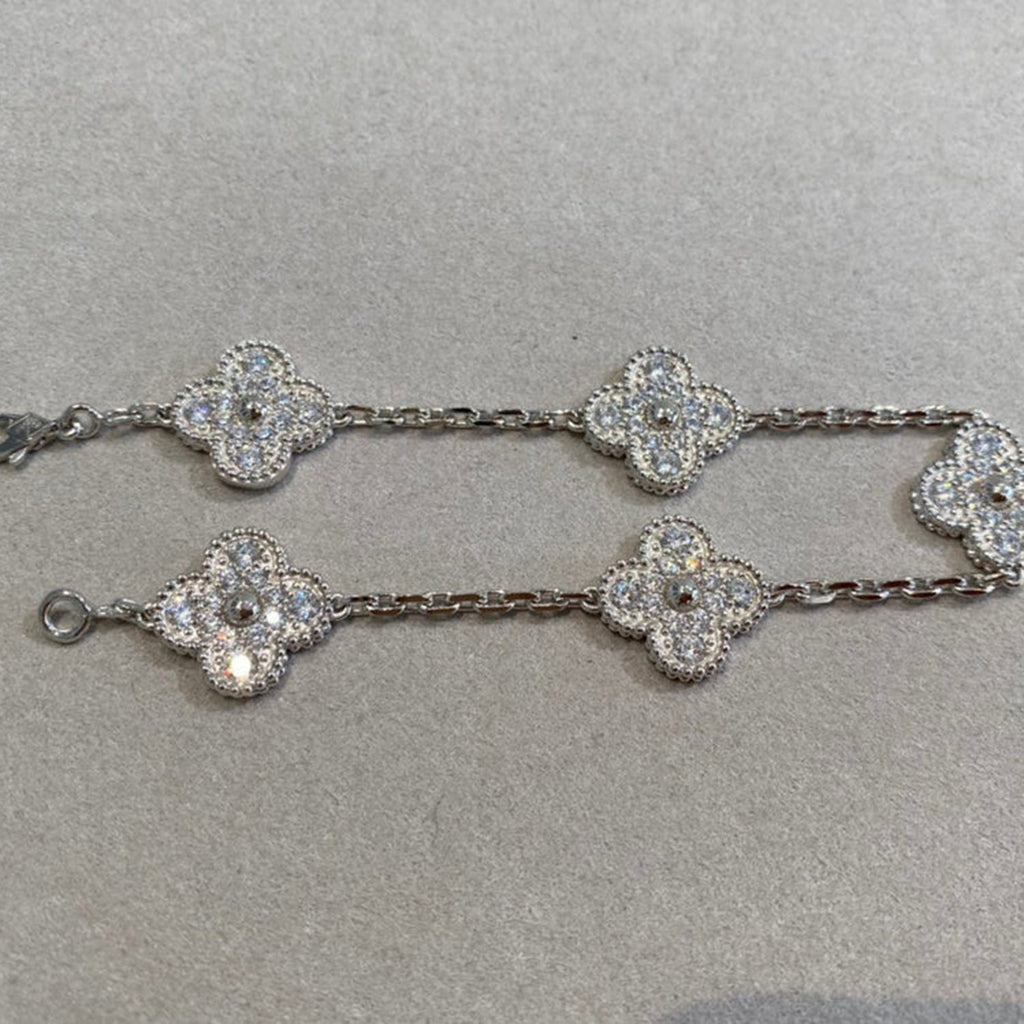 ¡®Imperial¡¯CLOVER 5 MOTIFS  DIAMOND BRACELET SILVER