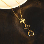 ¡®Imperial¡¯STAR AND SUN ONYX PINK GOLD NECKLACE