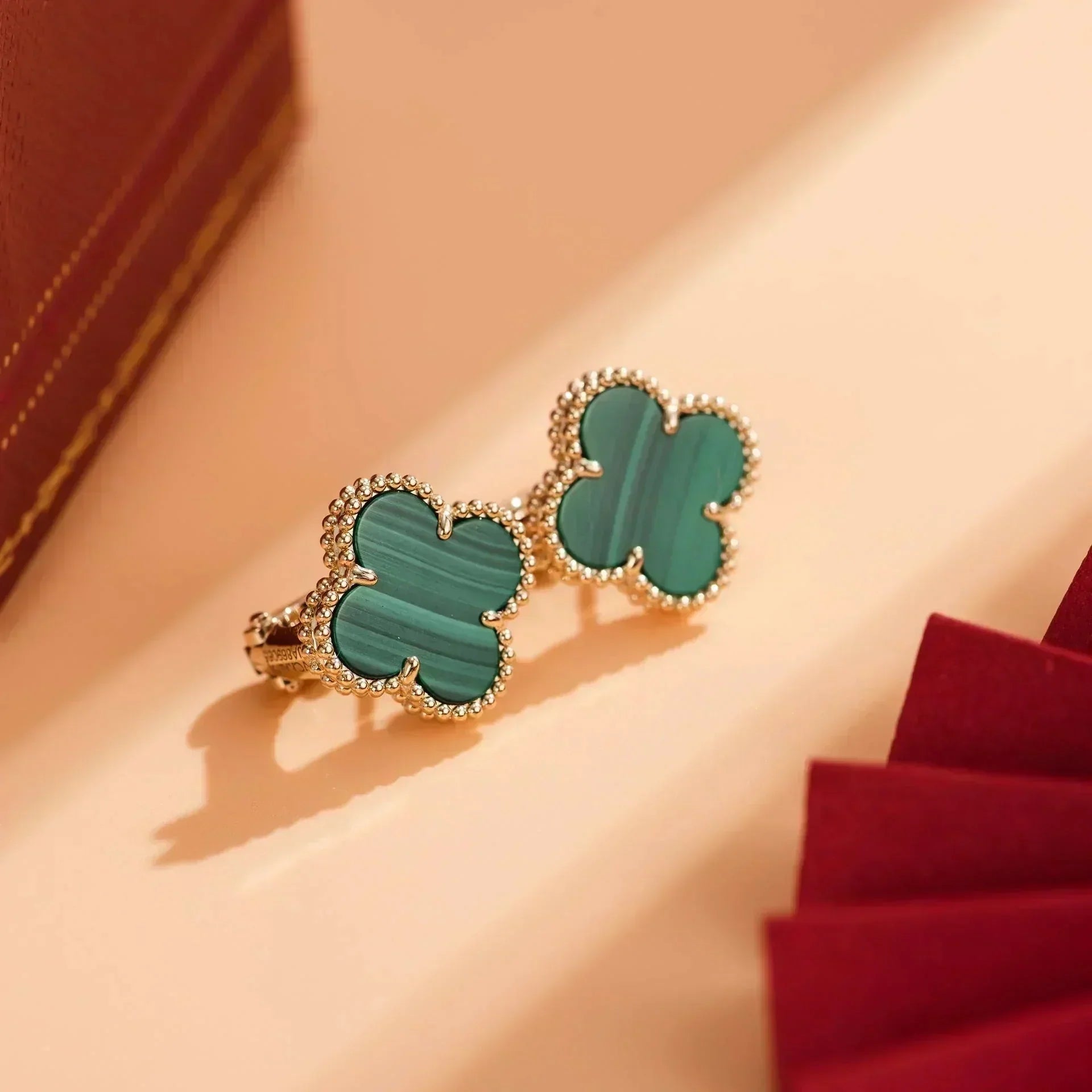 ¡®Imperial¡¯CLOVER MEDIUM 1 MOTIFS MALACHITE  EARRINGS