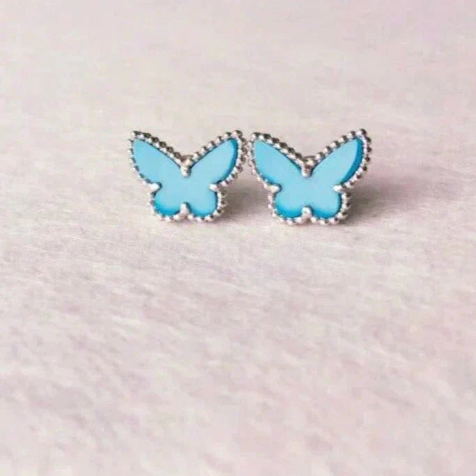 ¡®Imperial¡¯BUTTERFLY TURQUOISE EARRINGS SILVER