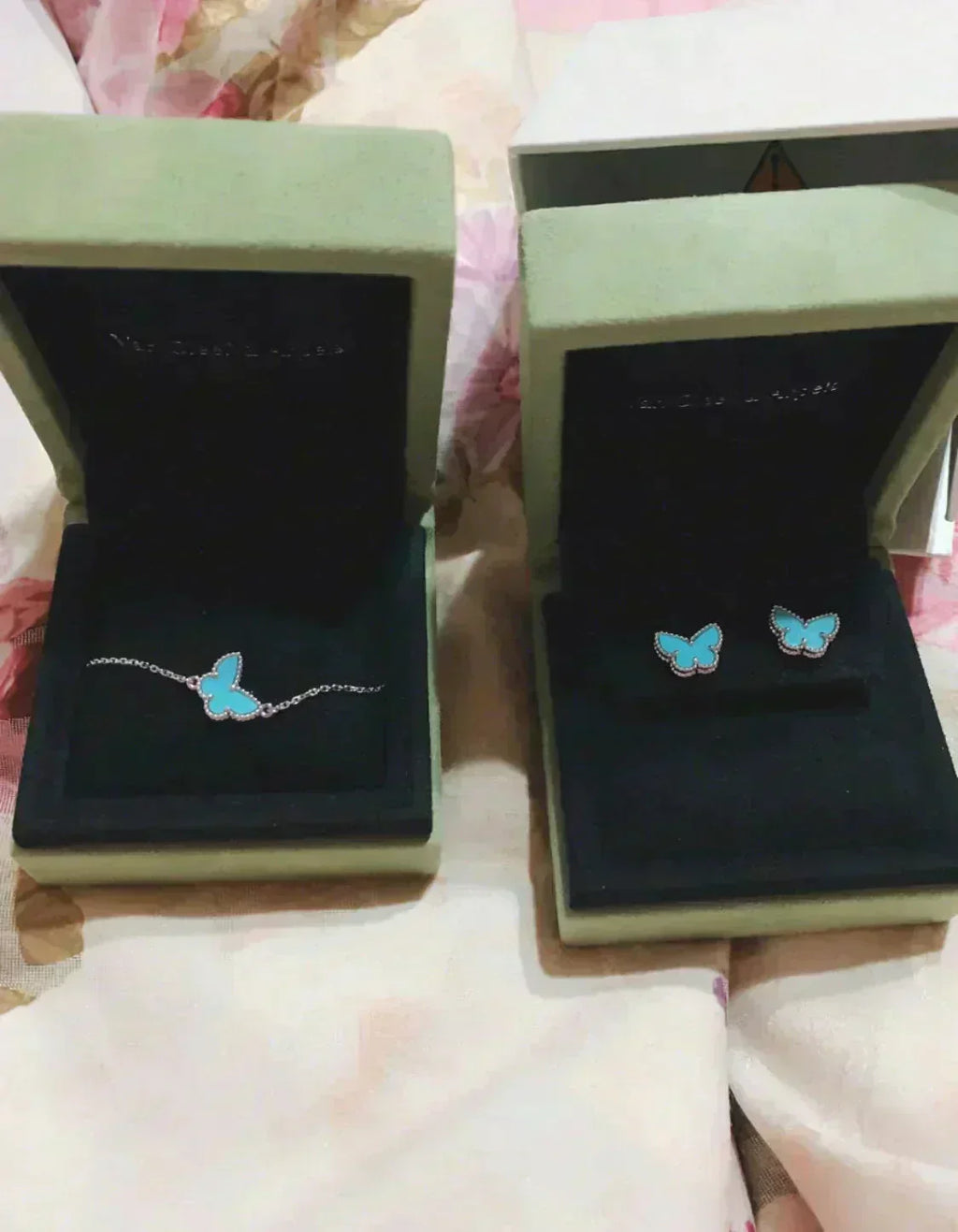¡®Imperial¡¯BUTTERFLY TURQUOISE EARRINGS SILVER
