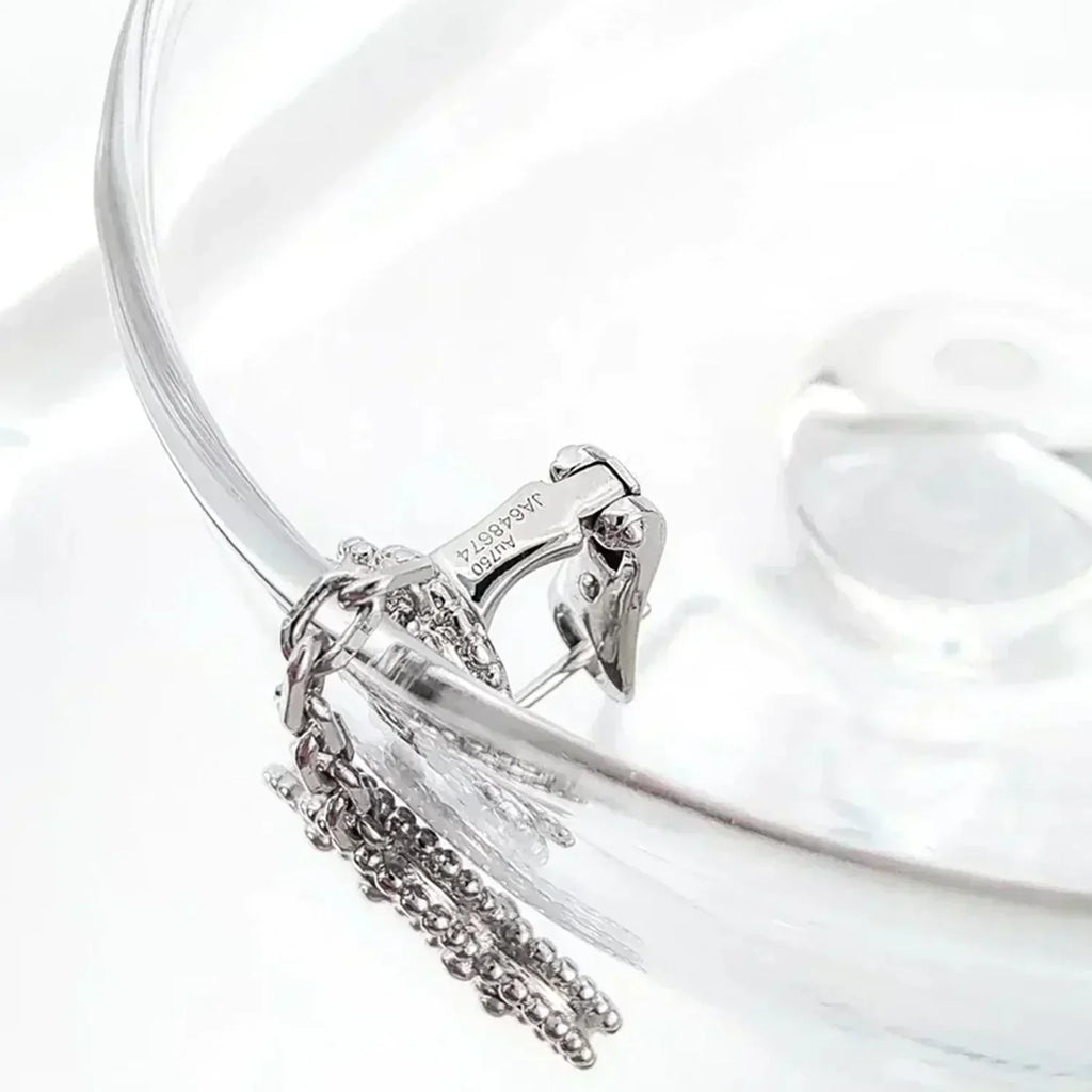 ¡®Imperial¡¯CLOVER 2 MOTIFS  DIAMOND ONYX EARRINGS SILVER