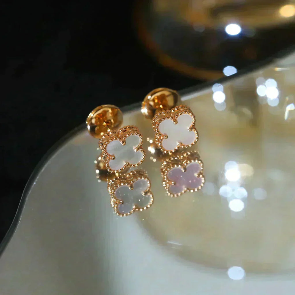 ¡®Imperial¡¯CLOVER MINI 9.5MM WHITE MOP EARRINGS