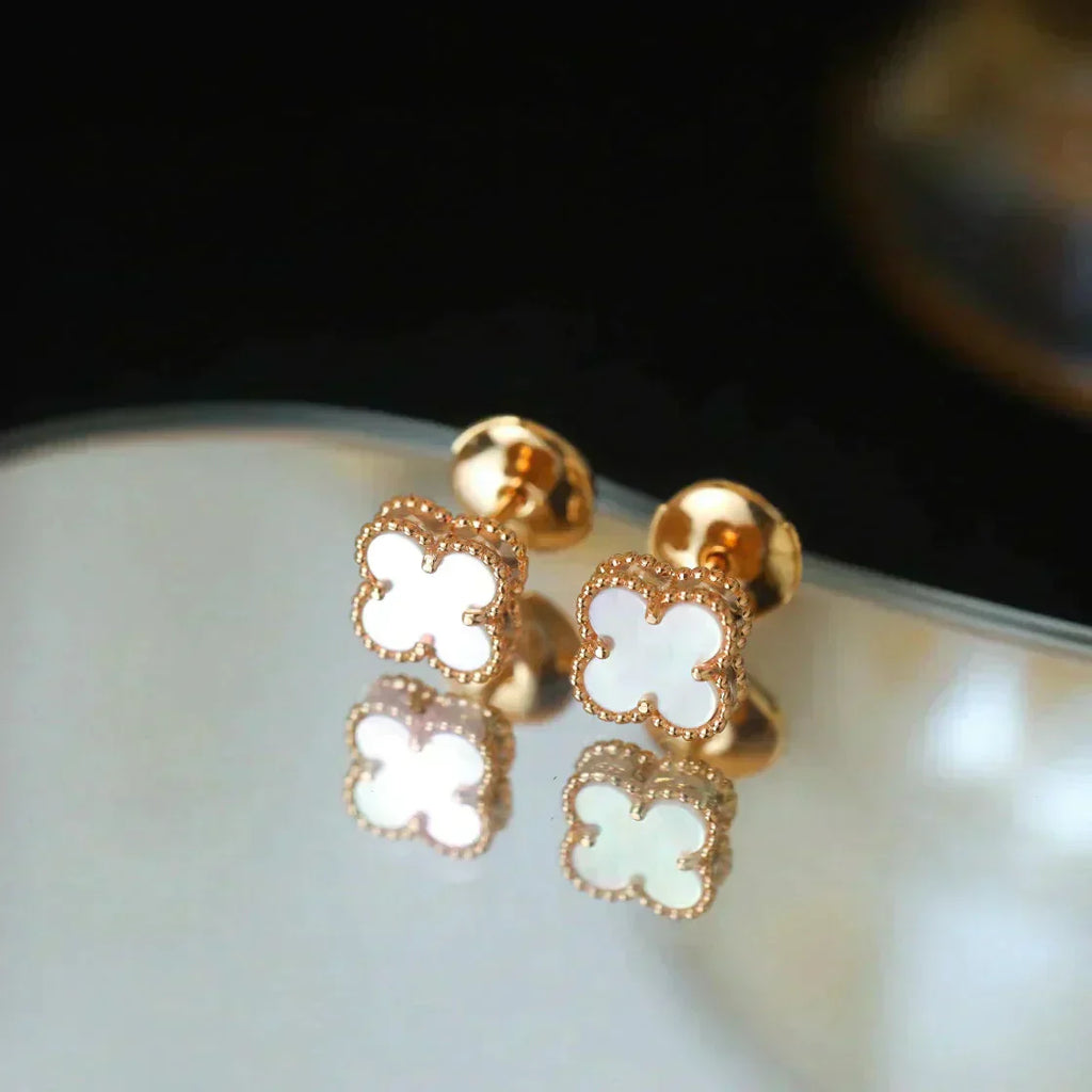 ¡®Imperial¡¯CLOVER MINI 9.5MM WHITE MOP EARRINGS