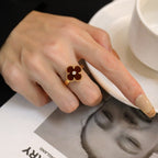 ¡®Imperial¡¯CLOVER CARNELIAN RING ROSE GOLD DIAMOND