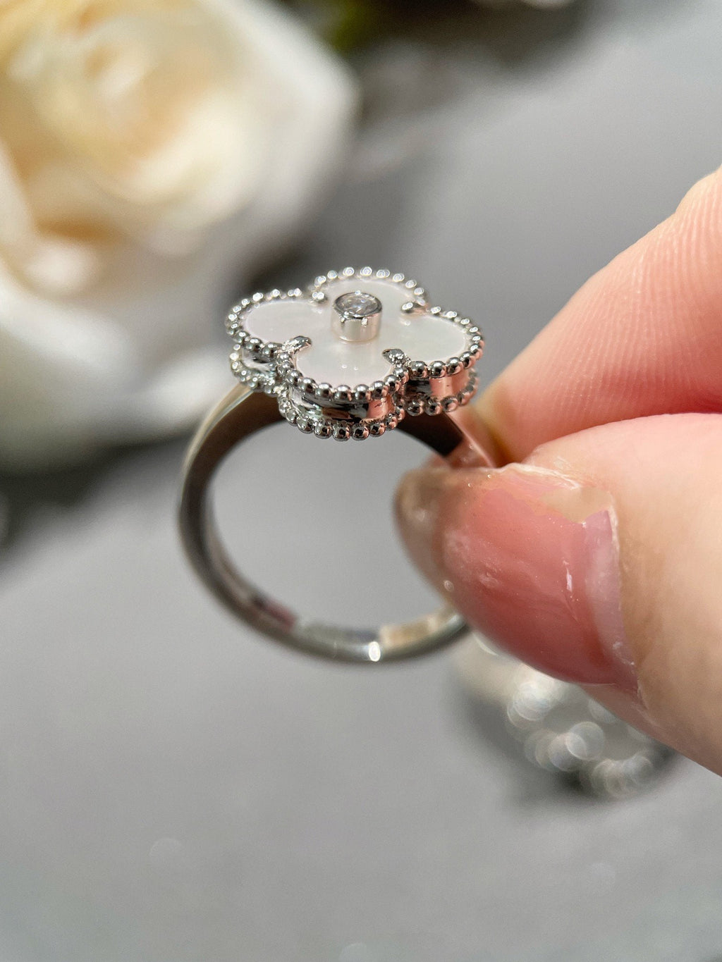¡®Imperial¡¯CLOVER SILVER MOP DIAMOND RING