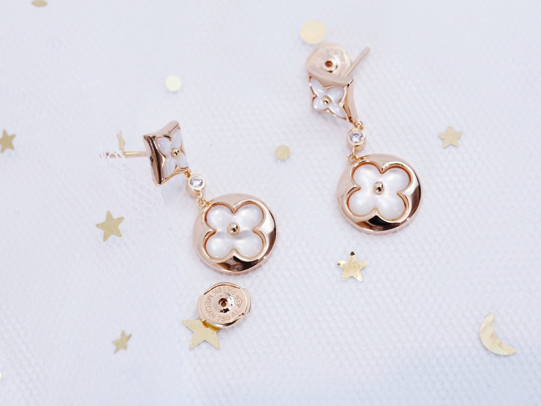 ¡®Imperial¡¯STAR AND SUN PINK GOLD MOP DROP EARRINGS