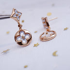 ¡®Imperial¡¯STAR AND SUN PINK GOLD MOP DROP EARRINGS