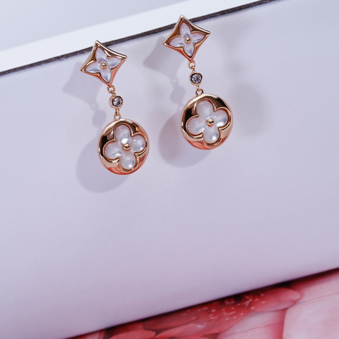 ¡®Imperial¡¯STAR AND SUN PINK GOLD MOP DROP EARRINGS
