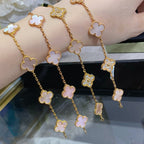 ¡®Imperial¡¯CLOVER 5 MOTIF DIAMOND PINK MOP PINK GOLD BRACELET