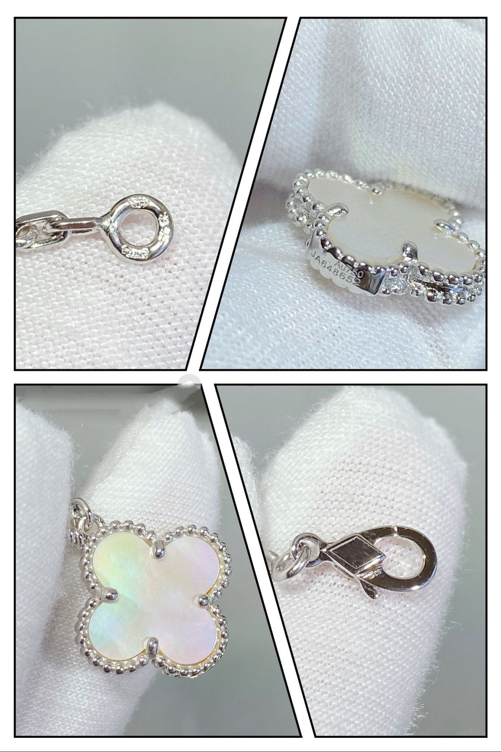 ¡®Imperial¡¯CLOVER 5 MOTIF WHITE MOP SILVER BRACELET