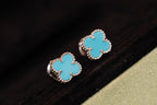 ¡®Imperial¡¯CLOVER MINI TURQUOISE SILVER STUD EARRINGS