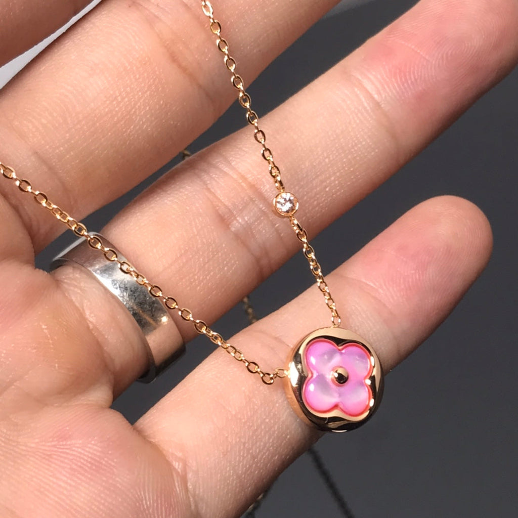 ¡®Imperial¡¯COLOR BLOSSOM PINK MOP SUN GOLD NECKLACE