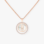 [Imperial] LUCKY MOVE 1 DIAMOND WHITE MOTHER OF PEARL PINK GOLD DIAMOND NECKLACE