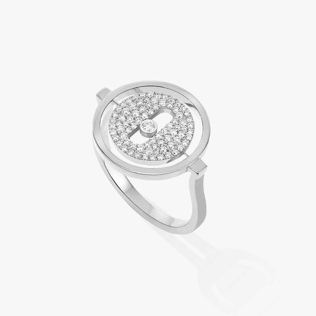 [Imperial] LUCKY MOVE PAVED SILVER DIAMOND RING