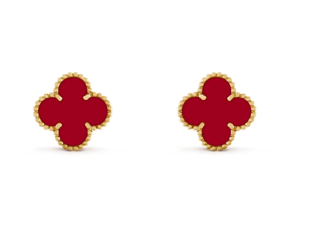 [Imperial] TREBOL ARETES DE AGATA ROJA 20MM