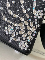 ONTHEGO 2025 NEW CLASSIC BLACK MINI HANDBAG WITH RHINESTONE EMBELLISHING