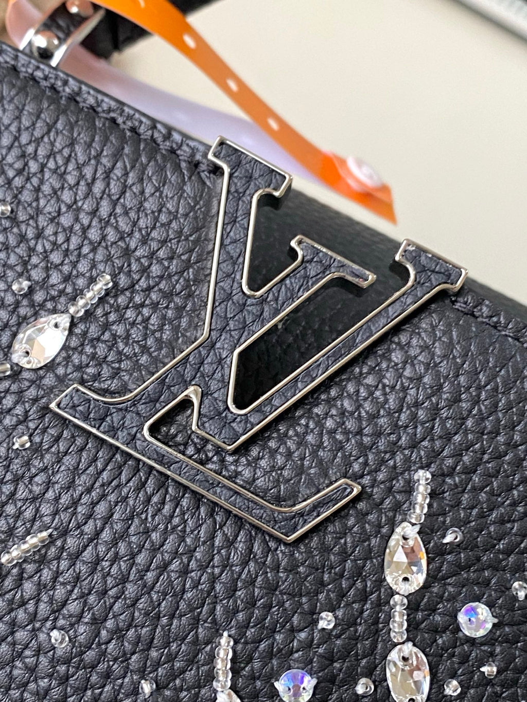 ONTHEGO 2025 NEW CLASSIC BLACK MINI HANDBAG WITH RHINESTONE EMBELLISHING