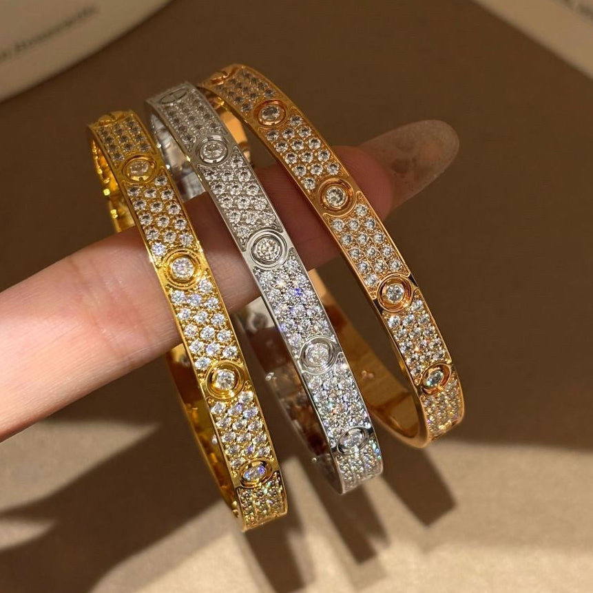 [Imperial] LOVE ARMREIF 6,1MM DIAMANT-PFLASTERUNG 10 GROSSE DIAMANTEN