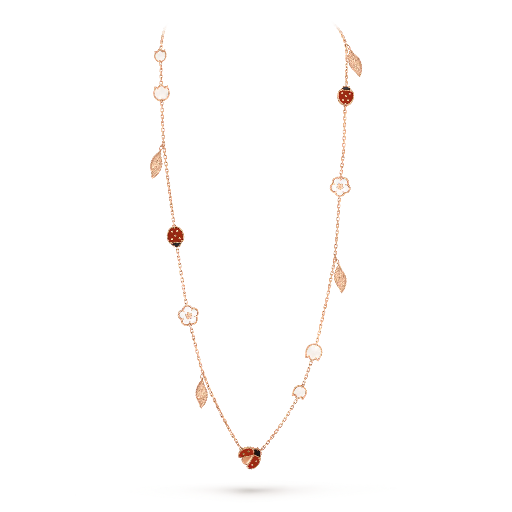 ¡®Imperial¡¯ COLLAR DE ORO ROSADO CON 15 MOTIVOS DE SUERTE PRIMAVERAL