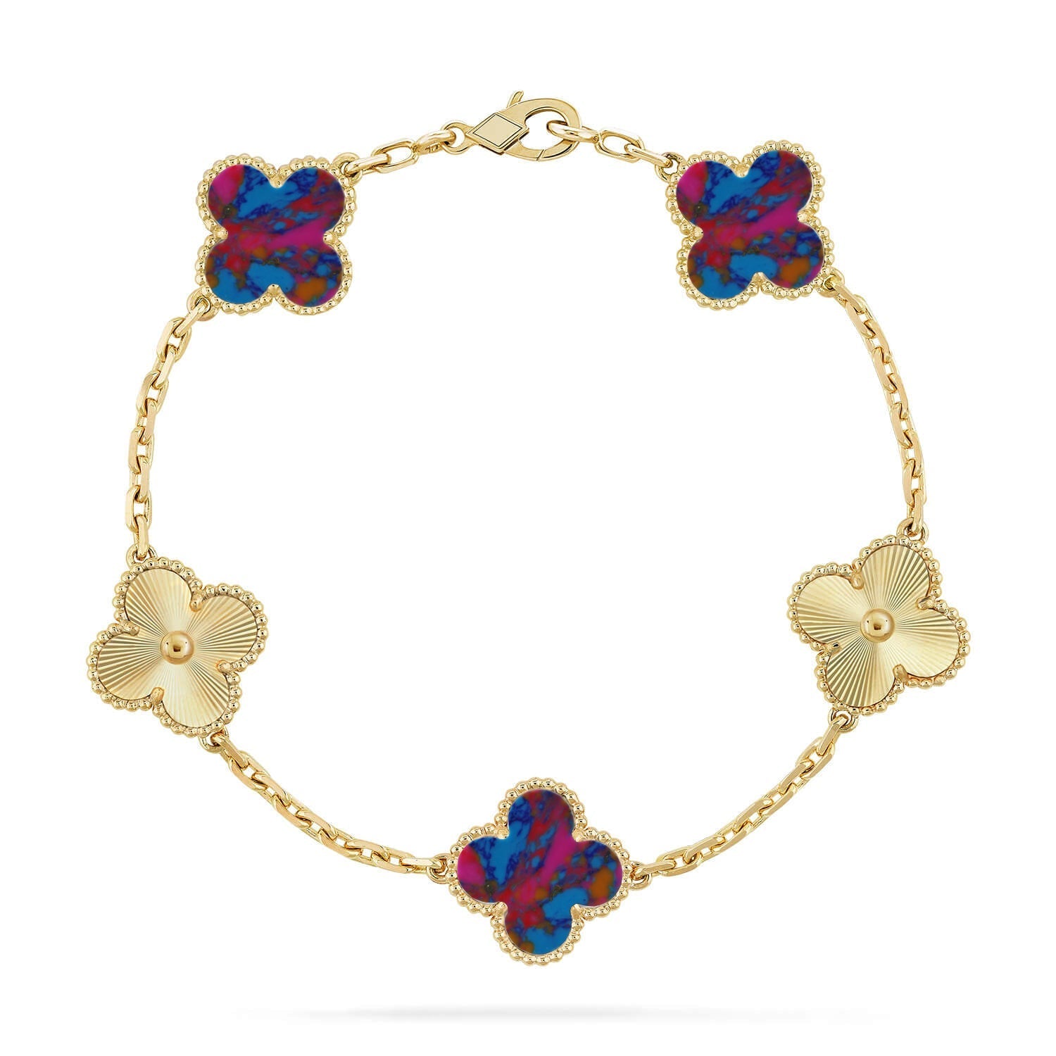 [Imperial]Nueva COLECCIÓN DE BRAZALETE TREBOL 5 MOTIVOS GEMAS DE COLOR