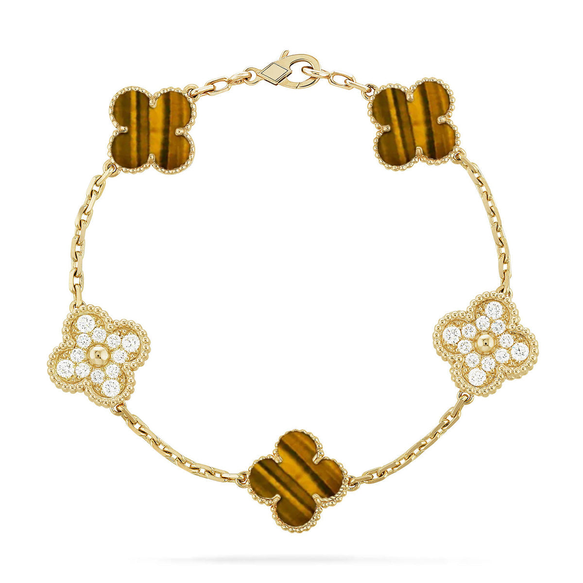 [Imperial]Neue CLOVER 5 MOTIFS TIGER EYE ARMBANDKOLLEKTION