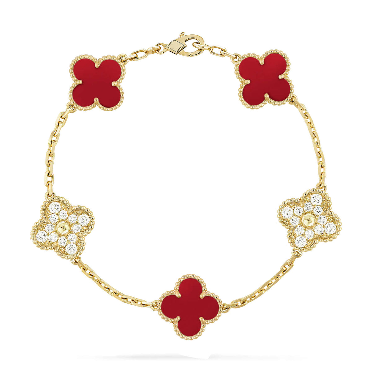 ```json
{
  "text": "[Imperial]Neue CLOVER 5 MOTIV ROTE KORALLEN ARMBAND KOLLEKTION"
}
```