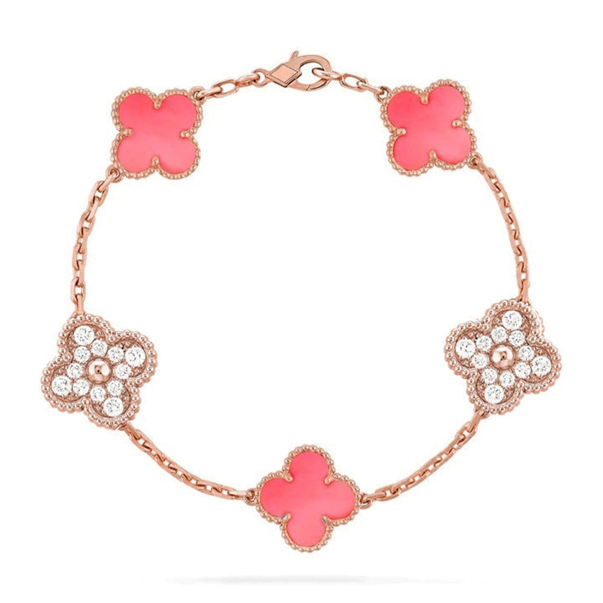 [Imperial]Neue CLOVER 5 MOTIFS PINK MOP ARMBAND KOLLEKTION