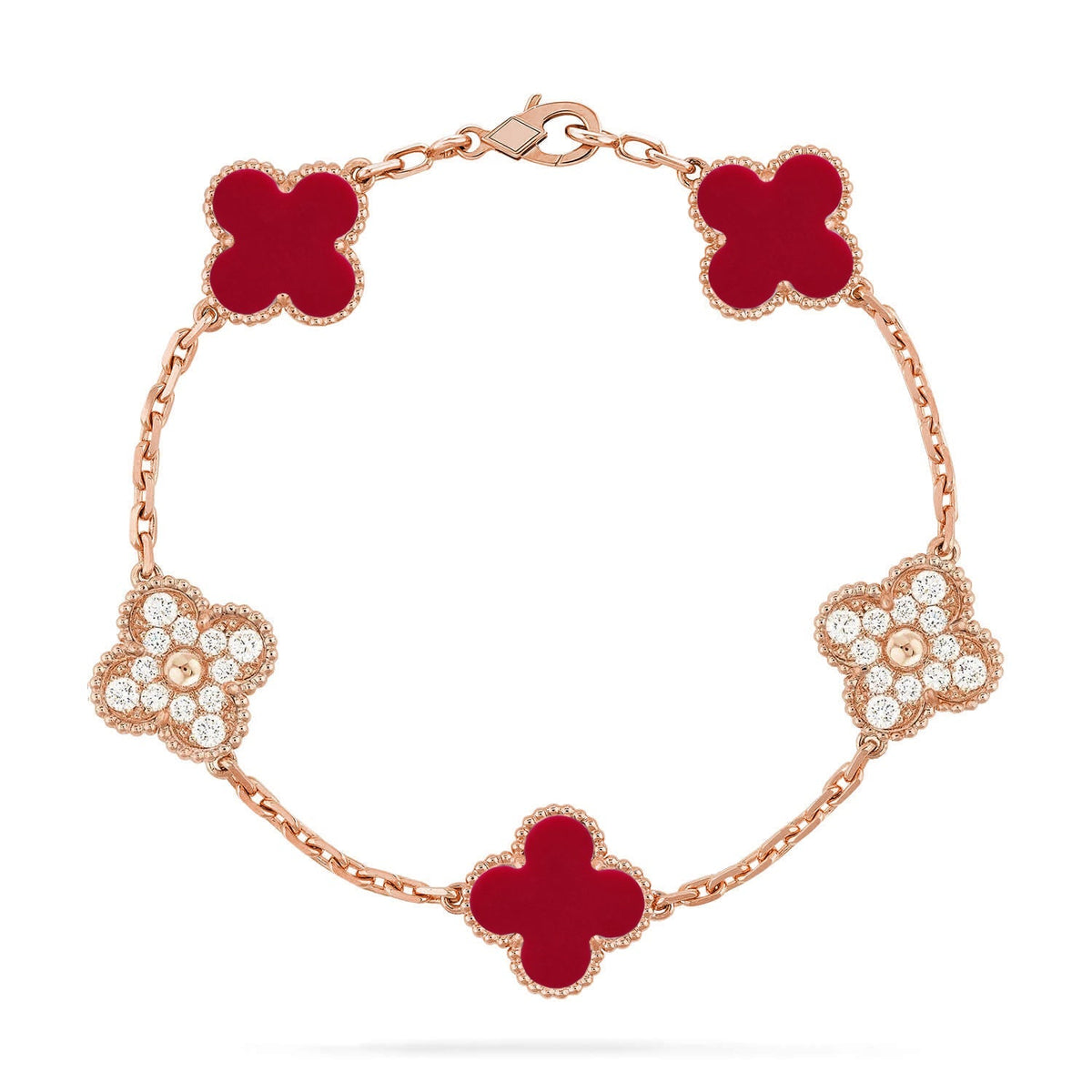 ```json
{
  "text": "[Imperial]Neue CLOVER 5 MOTIV ROTE KORALLEN ARMBAND KOLLEKTION"
}
```