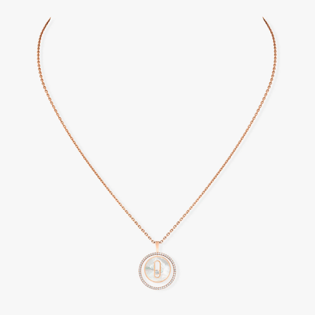 [Imperial] LUCKY MOVE 1 DIAMOND WHITE MOTHER OF PEARL PINK GOLD DIAMOND NECKLACE