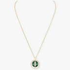 [Imperial] LUCKY MOVE 3 DIAMOND MALACHITE GOLD DIAMOND NECKLACE