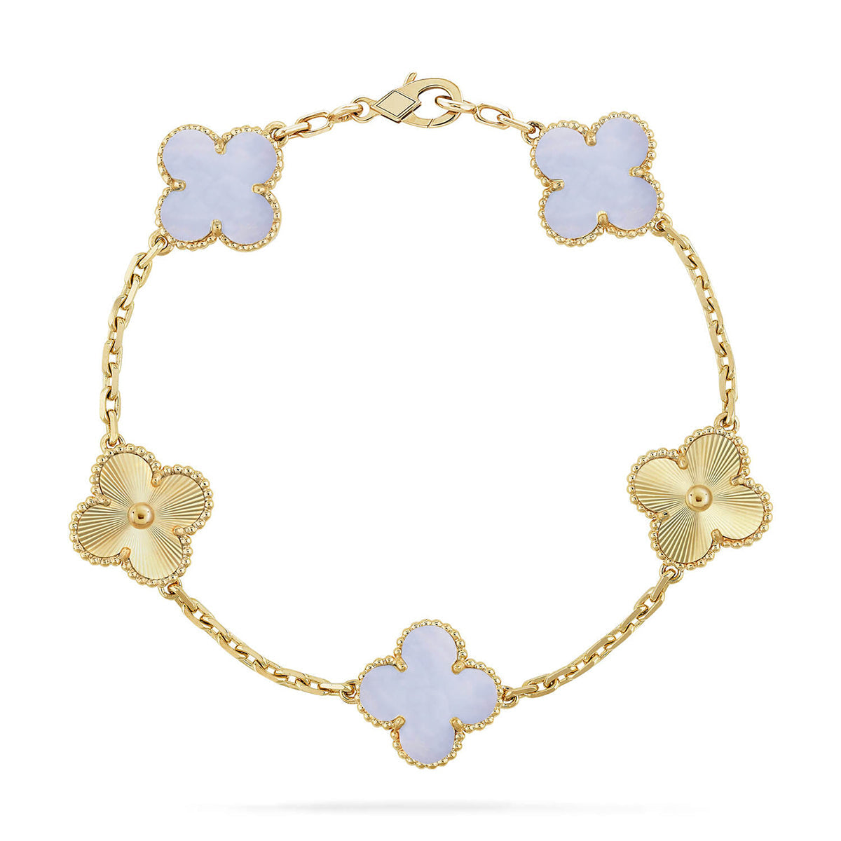 [Imperial]Neue CLOVER 5 MOTIV LILA CHALCEDON ARMBAND KOLLEKTION