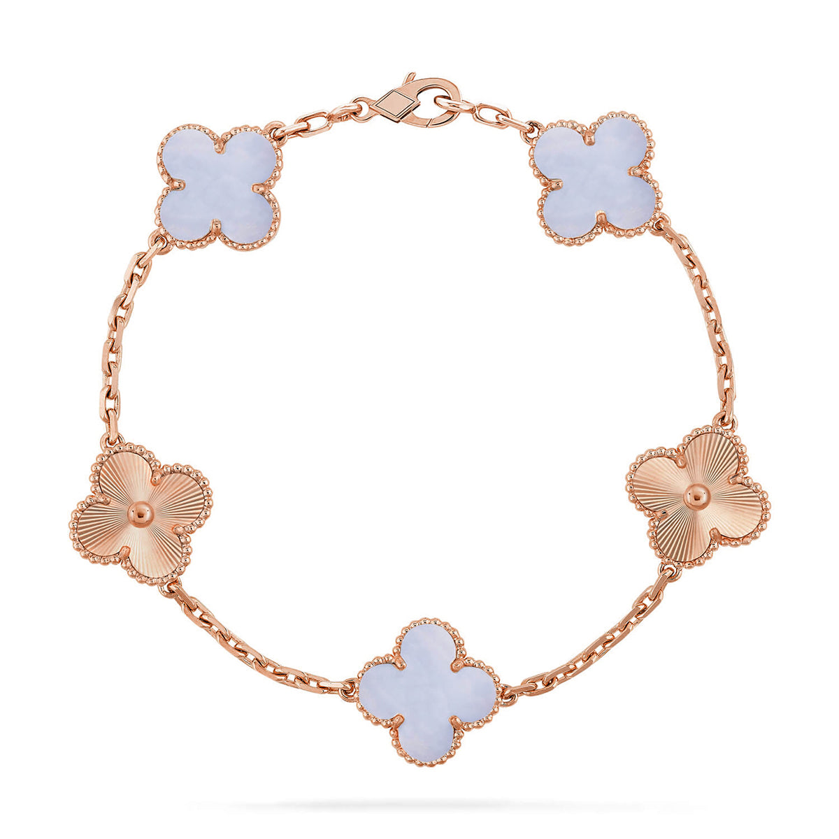 [Imperial]Neue CLOVER 5 MOTIV LILA CHALCEDON ARMBAND KOLLEKTION