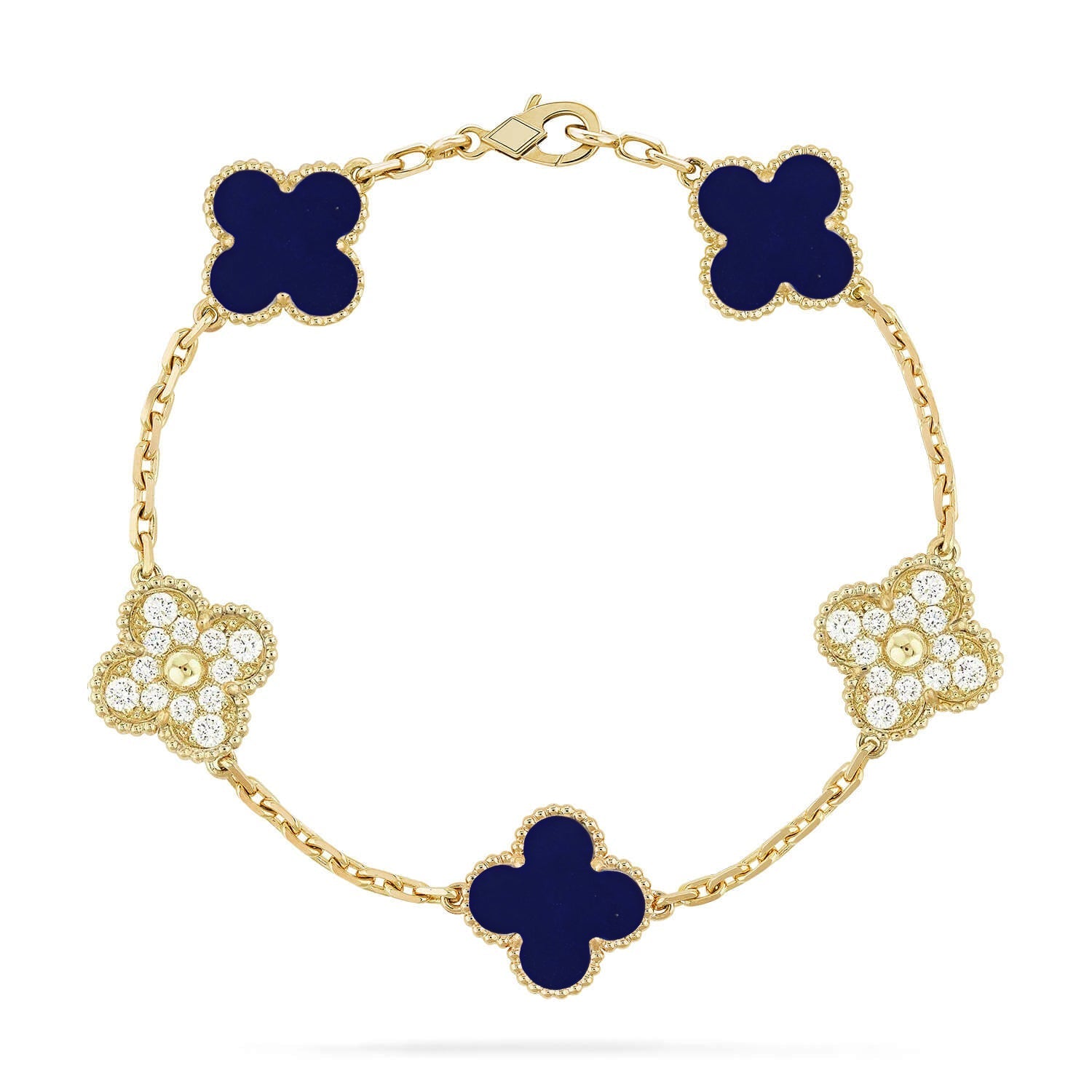 [Imperial]Nueva COLECCIÓN DE BRAZALETE TREBOL 5 MOTIVOS LAPISLAZULI