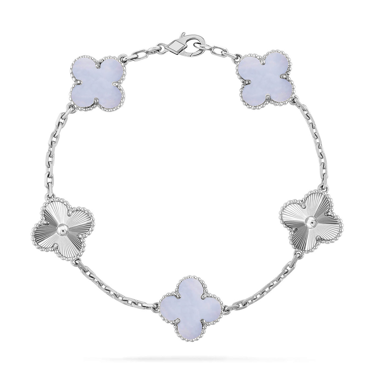[Imperial]Neue CLOVER 5 MOTIV LILA CHALCEDON ARMBAND KOLLEKTION