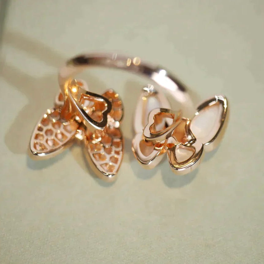 ¡®Imperial¡¯TWIN BUTTERFLY DIAMOND MOP RING