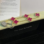 [Imperial] NEW CLOVER 5 MOTIFS PINK ENAMEL BRACELET