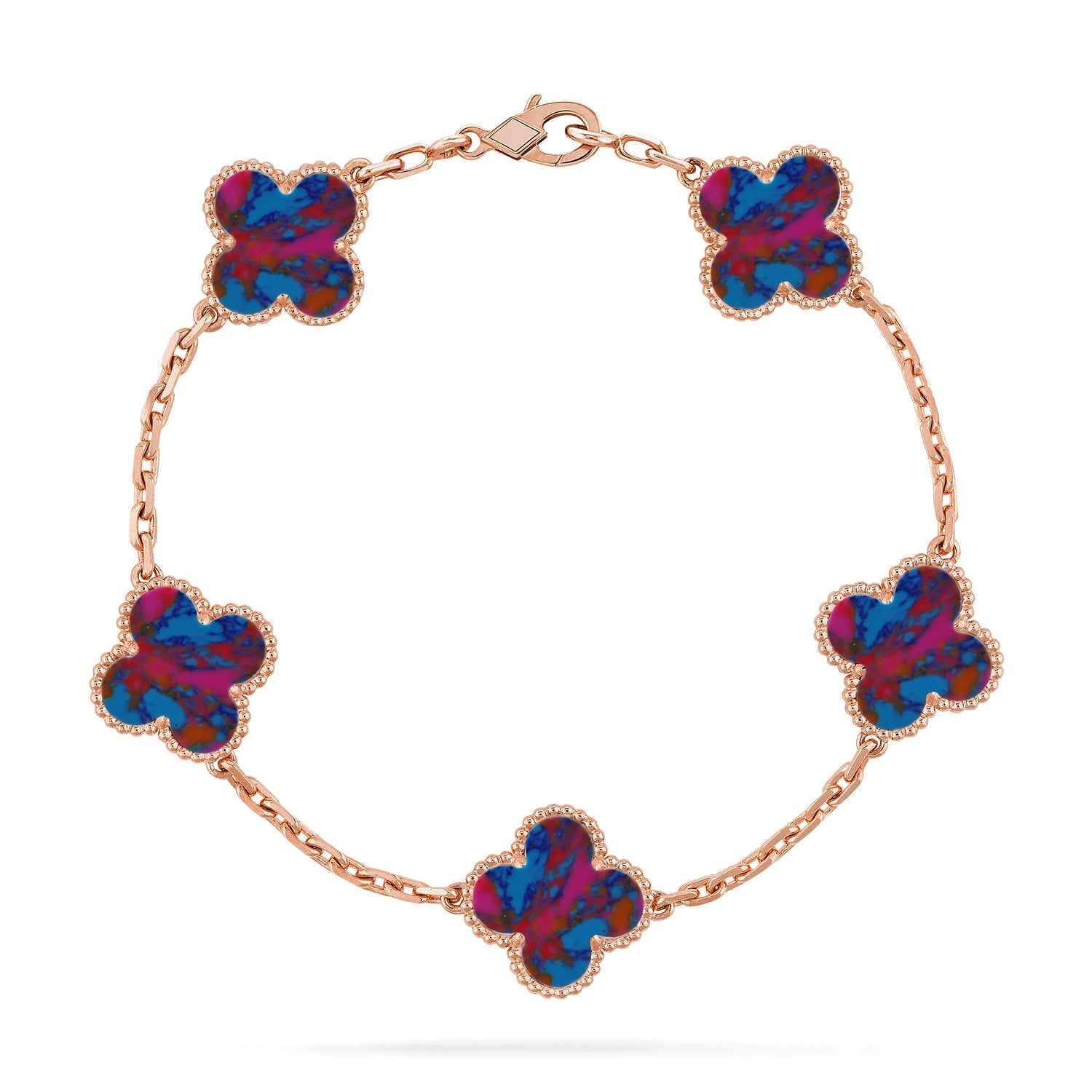 [Imperial]Nueva COLECCIÓN DE BRAZALETE TREBOL 5 MOTIVOS GEMAS DE COLOR