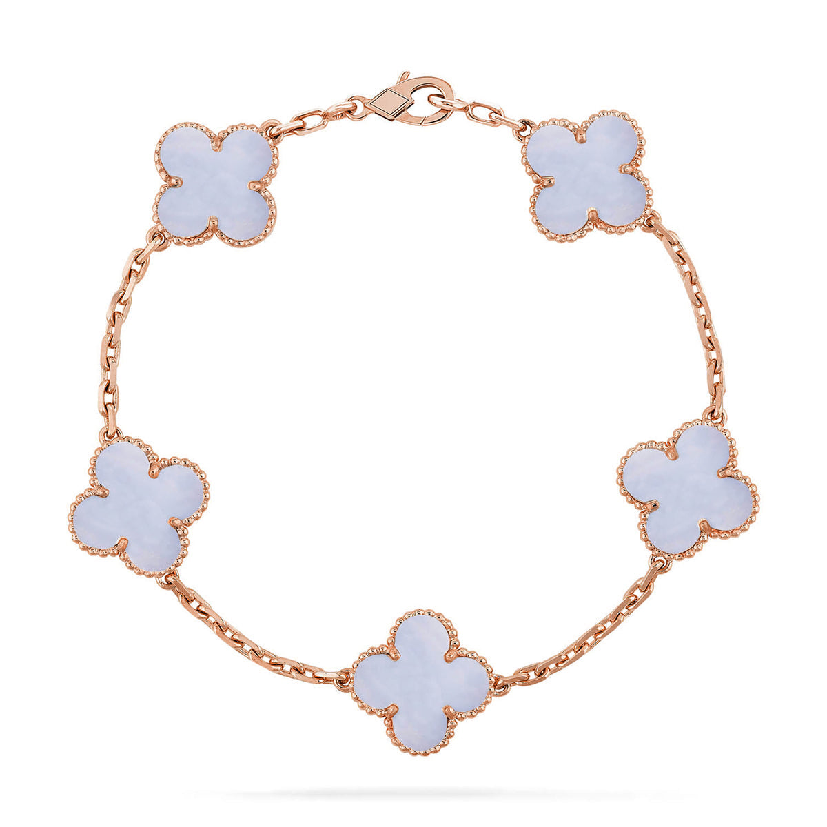 [Imperial]Neue CLOVER 5 MOTIV LILA CHALCEDON ARMBAND KOLLEKTION
