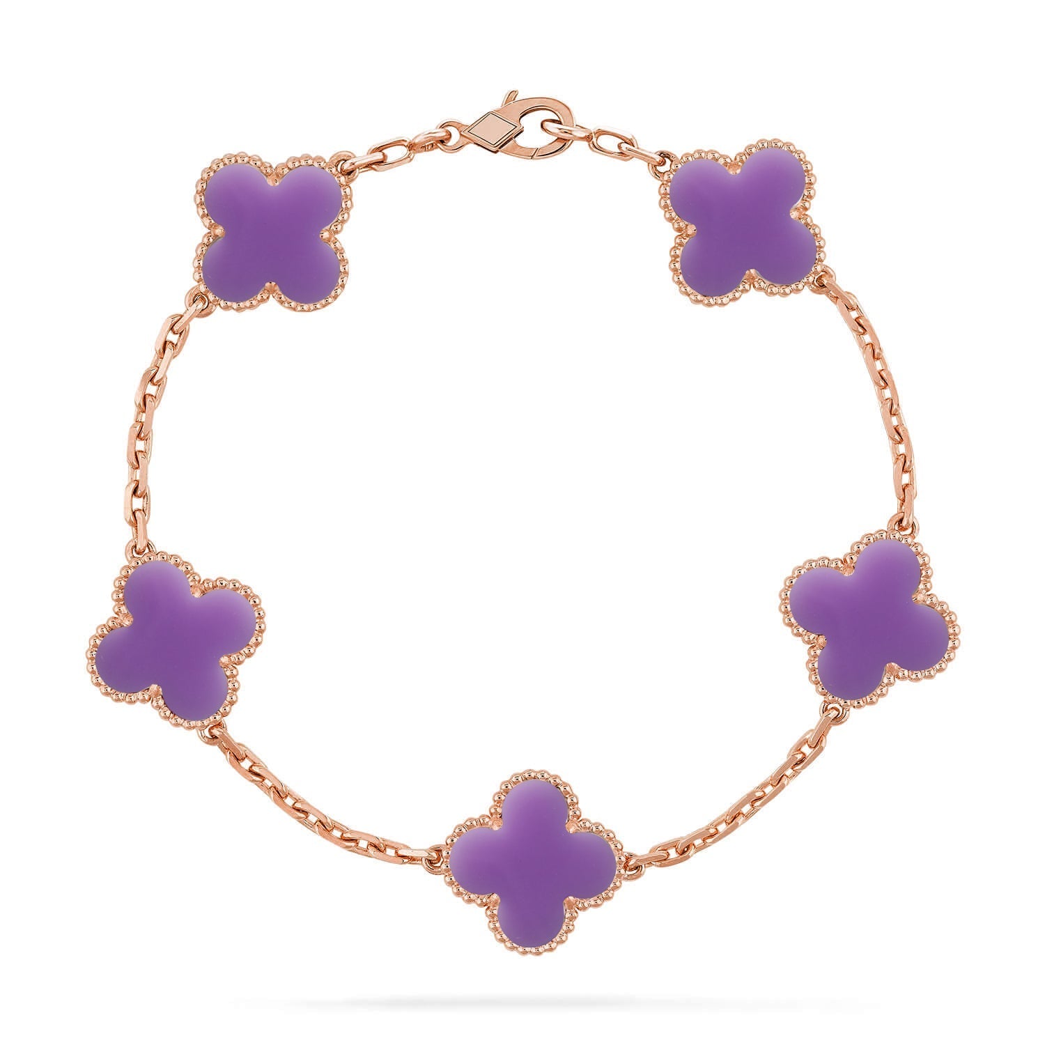 [Imperial]Nueva COLECCIÓN DE BRAZALETE TREBOL 5 MOTIVOS LILA